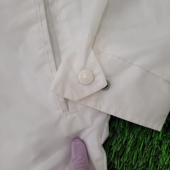 Vintage 90s Windbreaker Coach Jacket Small 19x26 White Baggy - Picture 12 of 14